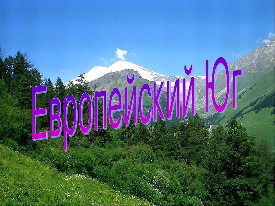 Проект европейский юг