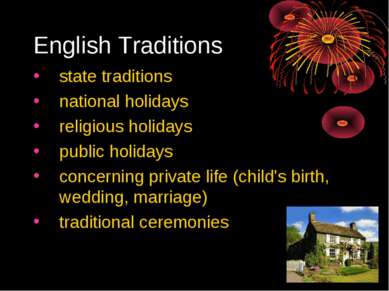 English Traditions state traditions national holidays religious holidays publ...