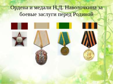Ордена и медали Н.Д. Наволочкина за боевые заслуги перед Родиной