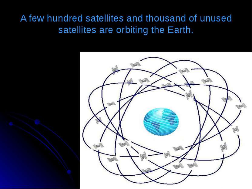 A few hundred satellites and thousand of unused satellites are orbiting the E...