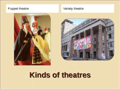 Kinds of theatres Puppet theatre Variety theatre