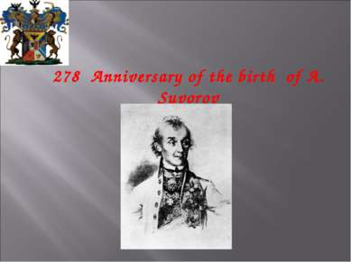278 Anniversary of the birth of A. Suvorov