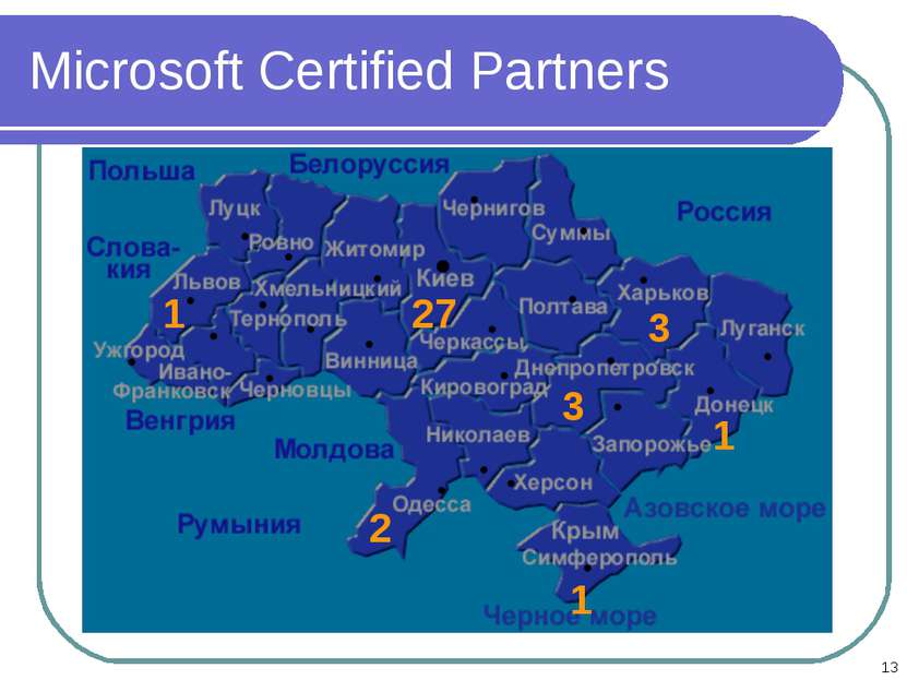 * Microsoft Certified Partners 27 1 3 3 1 2 1