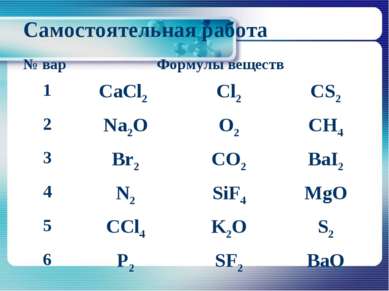 Самостоятельная работа