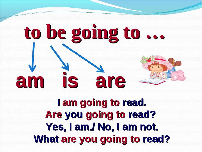 to be going to … am is are I am going to read. Are you going to read? Yes, I ...