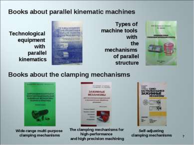 * Books about parallel kinematic machines Books about the clamping mechanisms...