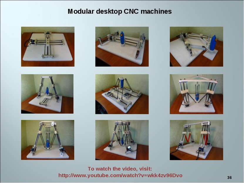 * Modular desktop CNC machines To watch the video, visit: http://www.youtube....