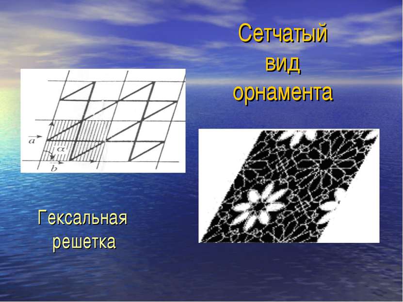 Сетчатый вид орнамента Гексальная решетка