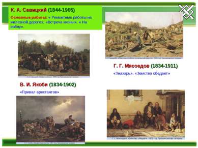 К. А. Савицкий (1844-1905) Основные работы: « Ремонтные работы на железной до...
