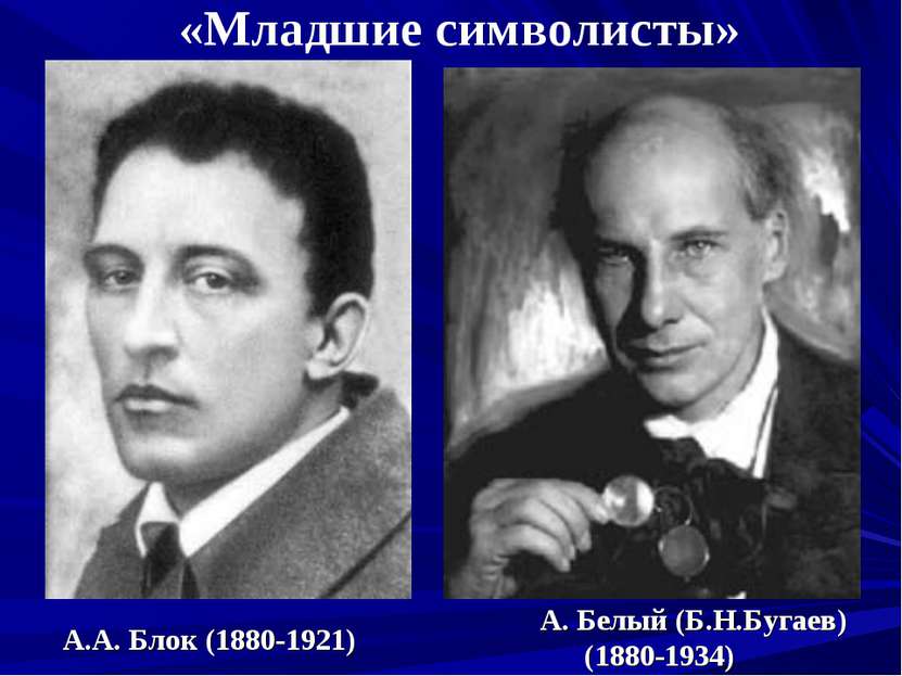 А.А. Блок (1880-1921) «Младшие символисты» А. Белый (Б.Н.Бугаев)(1880-1934)