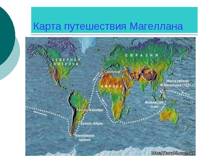 Карта путешествия Магеллана