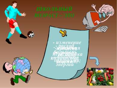 ШКОЛЬНЫЙ ВОЗРАСТ – ЭТО - сложная перестройка организма; - изменение процесса ...