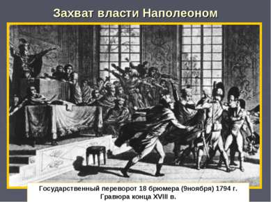 Захват власти Наполеоном Государственный переворот 18 брюмера (9ноября) 1794 ...