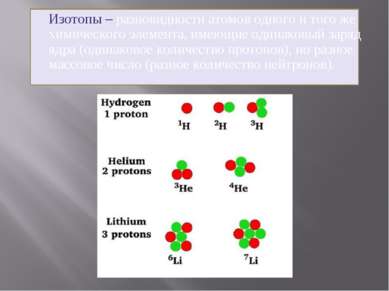 Изотопы – разновидности атомов одного и того же химического элемента, имеющие...