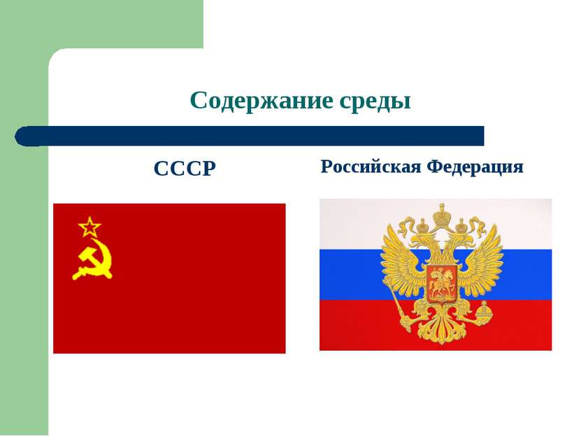 Содержание среды СССР Российская Федерация