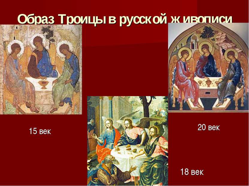 Образ Троицы в русской живописи 18 век 20 век 15 век