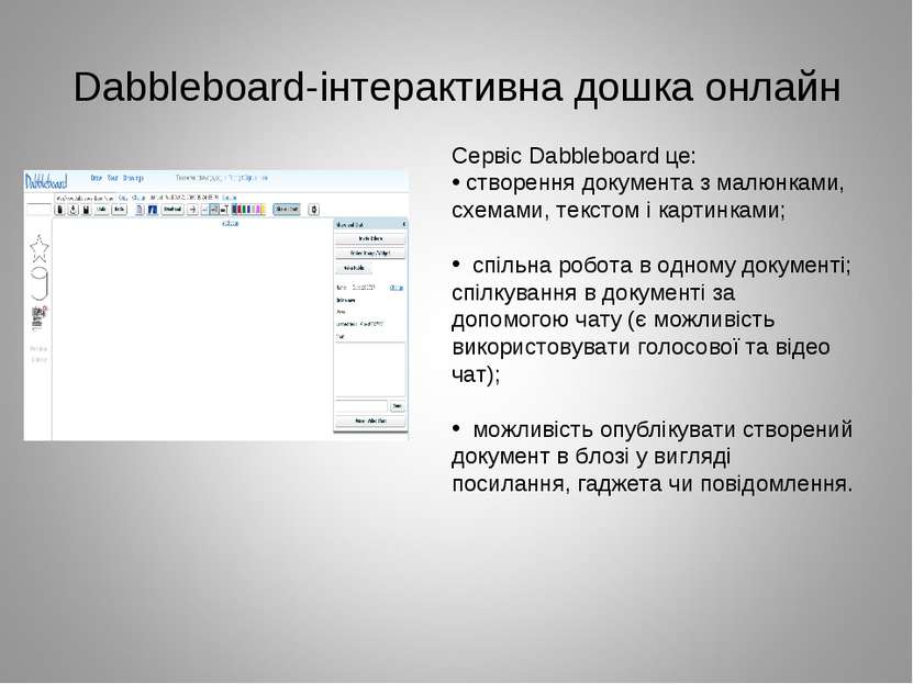 Dabbleboard-інтерактивна дошка онлайн Сервіс Dabbleboard це: створення докуме...