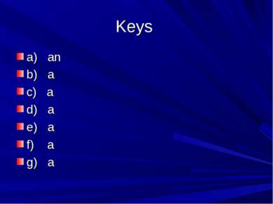 Keys a) an b) a c) a d) a e) a f) a g) a