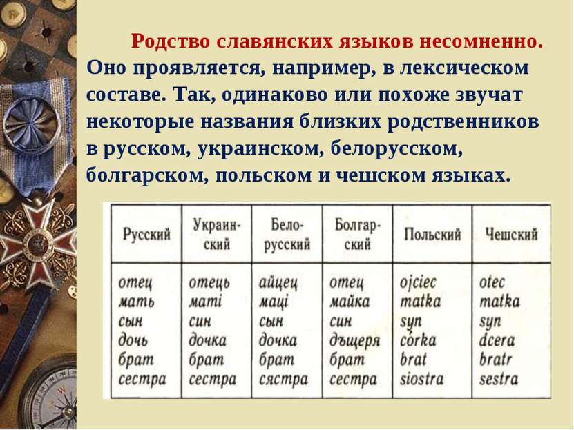 Родство славянских языков несомненно. Оно проявляется, например, в лексическо...