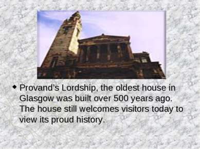 Provand’s Lordship, the oldest house in Glasgow was built over 500 years ago....