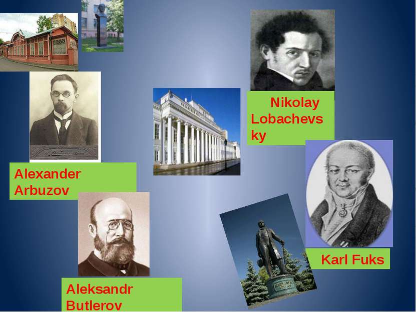 Alexander Arbuzov Aleksandr Butlerov Nikolay Lobachevsky Karl Fuks