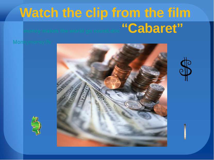 Watch the clip from the film money makes the world go round.doc “Cabaret” Mon...