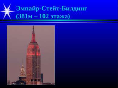 Эмпайр-Стейт-Билдинг (381м – 102 этажа)