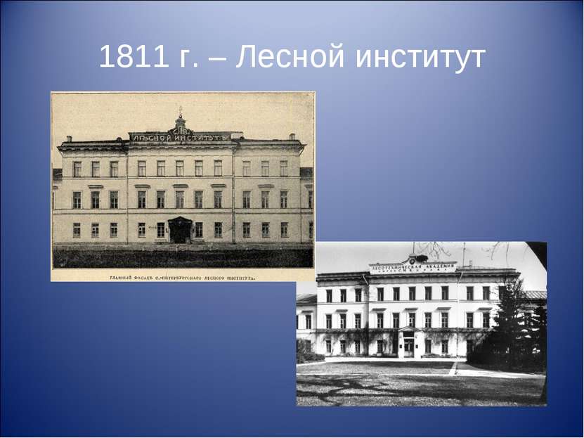 1811 г. – Лесной институт