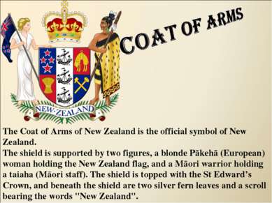 The Coat of Arms of New Zealand is the official symbol of New Zealand. The sh...