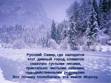 Русский Север, где находится этот дивный город, славится сказочно густыми лес...
