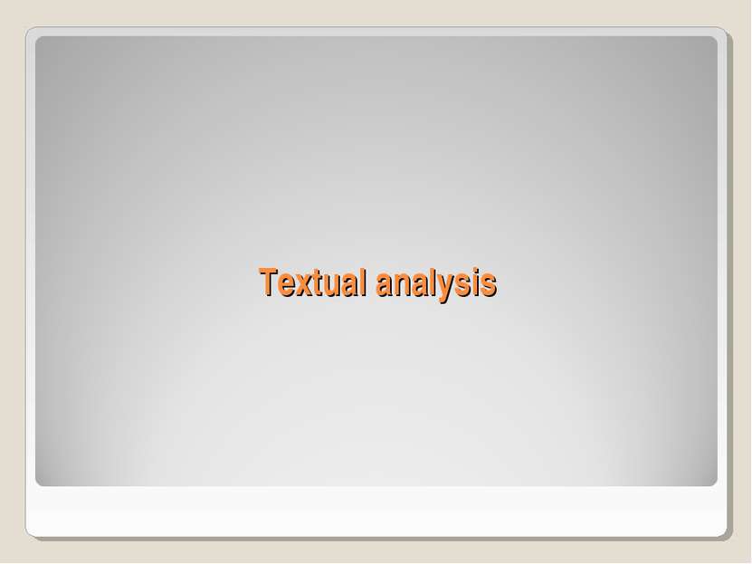 Textual analysis