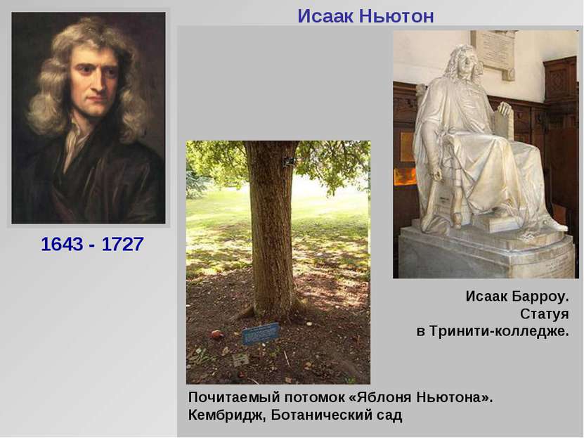 Исаак Ньютон Английский физик и математик. Создал современную механику (закон...
