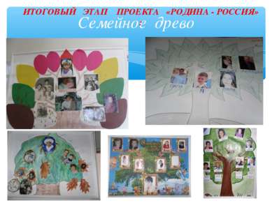 Семейное древо ИТОГОВЫЙ ЭТАП ПРОЕКТА «РОДИНА - РОССИЯ» :