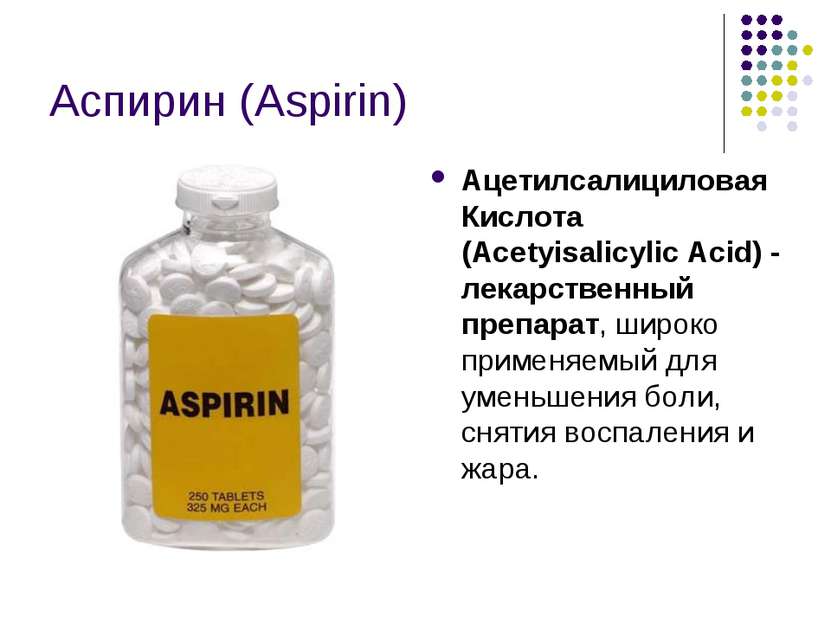 Аспирин (Aspirin) Ацетилсалициловая Кислота (Асеtyisalicylic Acid) - лекарств...