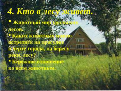 4. Кто в лесу живет. Животный мир уральских лесов. Каких животных можно встре...