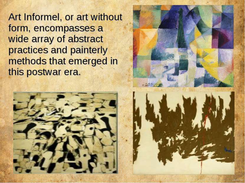Art Informel, or art without form, encompasses a wide array of abstract pract...