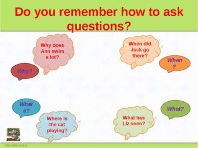 Do you remember how to ask questions? When? What? Why? Where? Why does Ann sw...