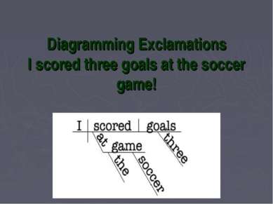 Diagramming Exclamations I scored three goals at the soccer game!
