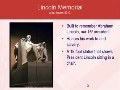 Lincoln Memorial Washington D.C. Built to remember Abraham Lincoln, our 16th ...