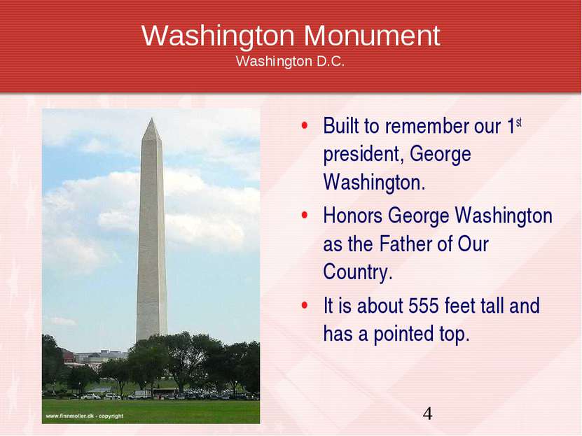 Washington Monument Washington D.C. Built to remember our 1st president, Geor...