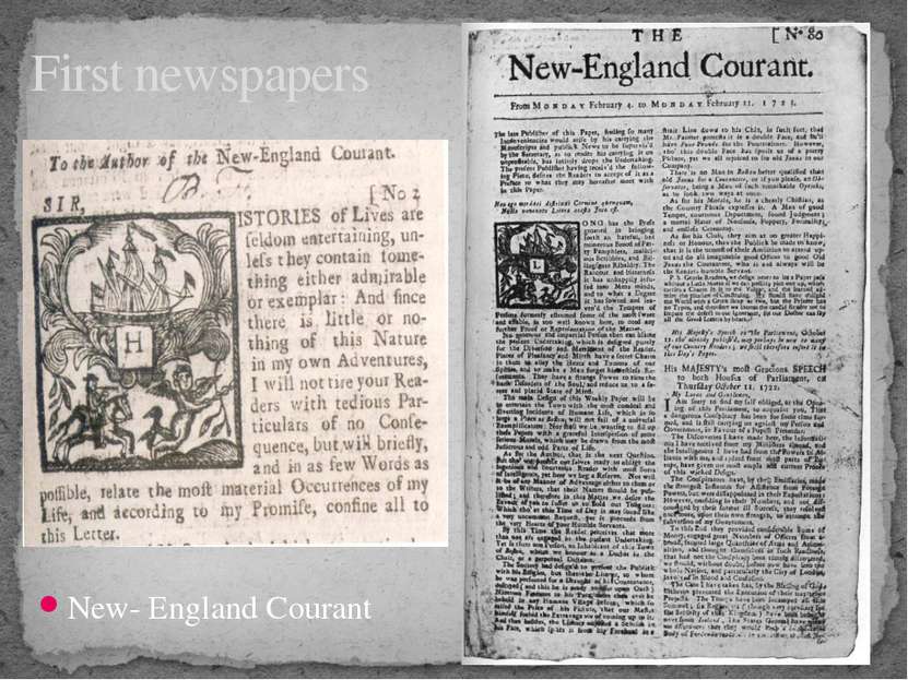 New- England Courant First newspapers