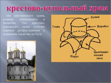 тип христианского храма, впервые появившийся в Византии. Тип крестово-купольн...