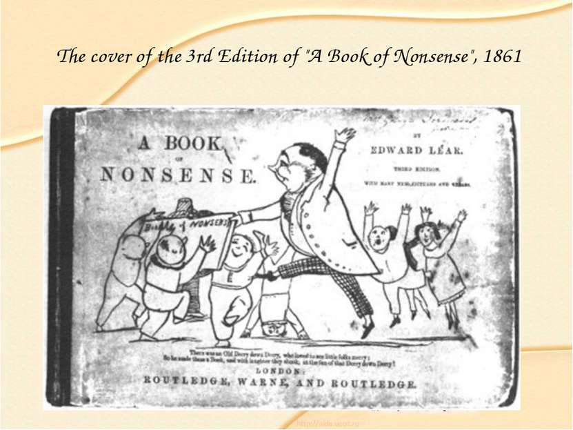 The cover of the 3rd Edition of "A Book of Nonsense", 1861