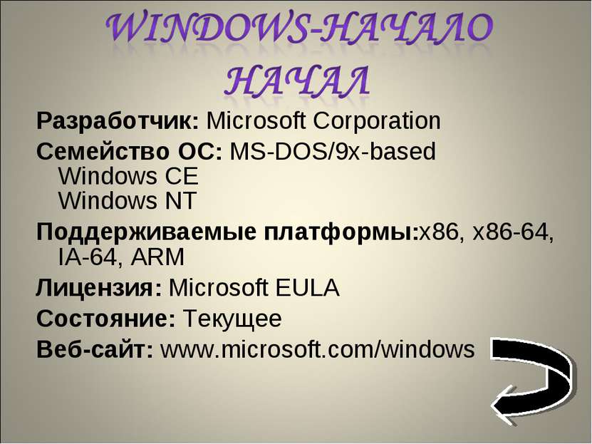 Разработчик: Microsoft Corporation Семейство ОС: MS-DOS/9x-based Windows CE W...