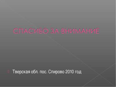 Тверская обл. пос. Спирово 2010 год