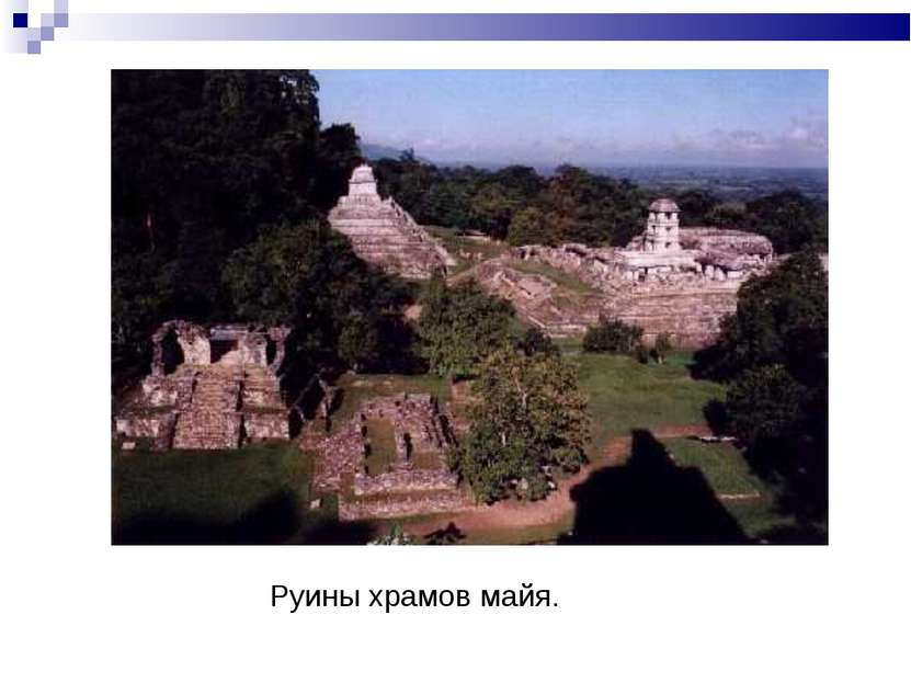 Руины храмов майя.