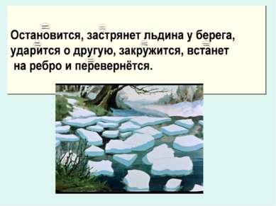 Остановится, застрянет льдина у берега, ударится о другую, закружится, встане...