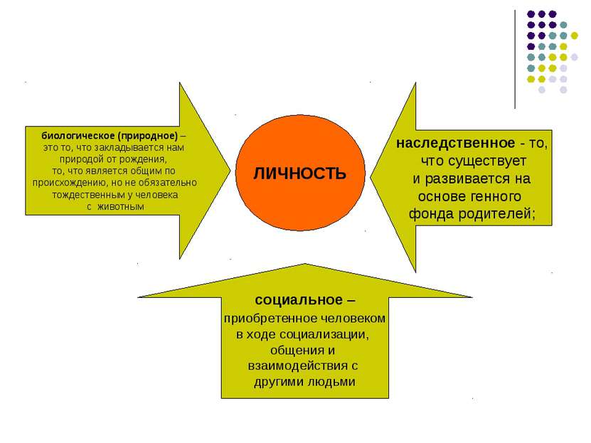 ЛИЧНОСТЬ биологическое (природное) – это то, что закладывается нам природой о...