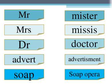 Mrs. mister missis Dr doctor advertisment advert Soap opera soap Mr