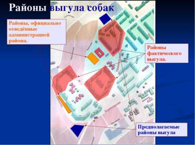 Предполагаемые районы выгула Районы, официально отведённые администрацией рай...